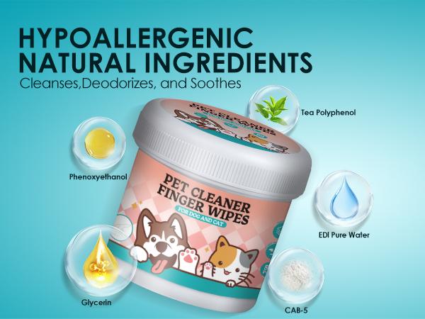 Dog Dental Care Finger Wipes - Teeth Cleaning Finger Wipes for Dog & Cats - Tooth Brushing Kit Dental Wipes for Dog - Reduces Plaque & Freshens Breath (50 PCS)