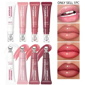 Tinted Lip Milk Serum & Plumping Lip Gloss, Brightening Hydrating Lip Tint with Vitamin E, Moisturizing Massage Applicator for Quick Even Application, Glossy