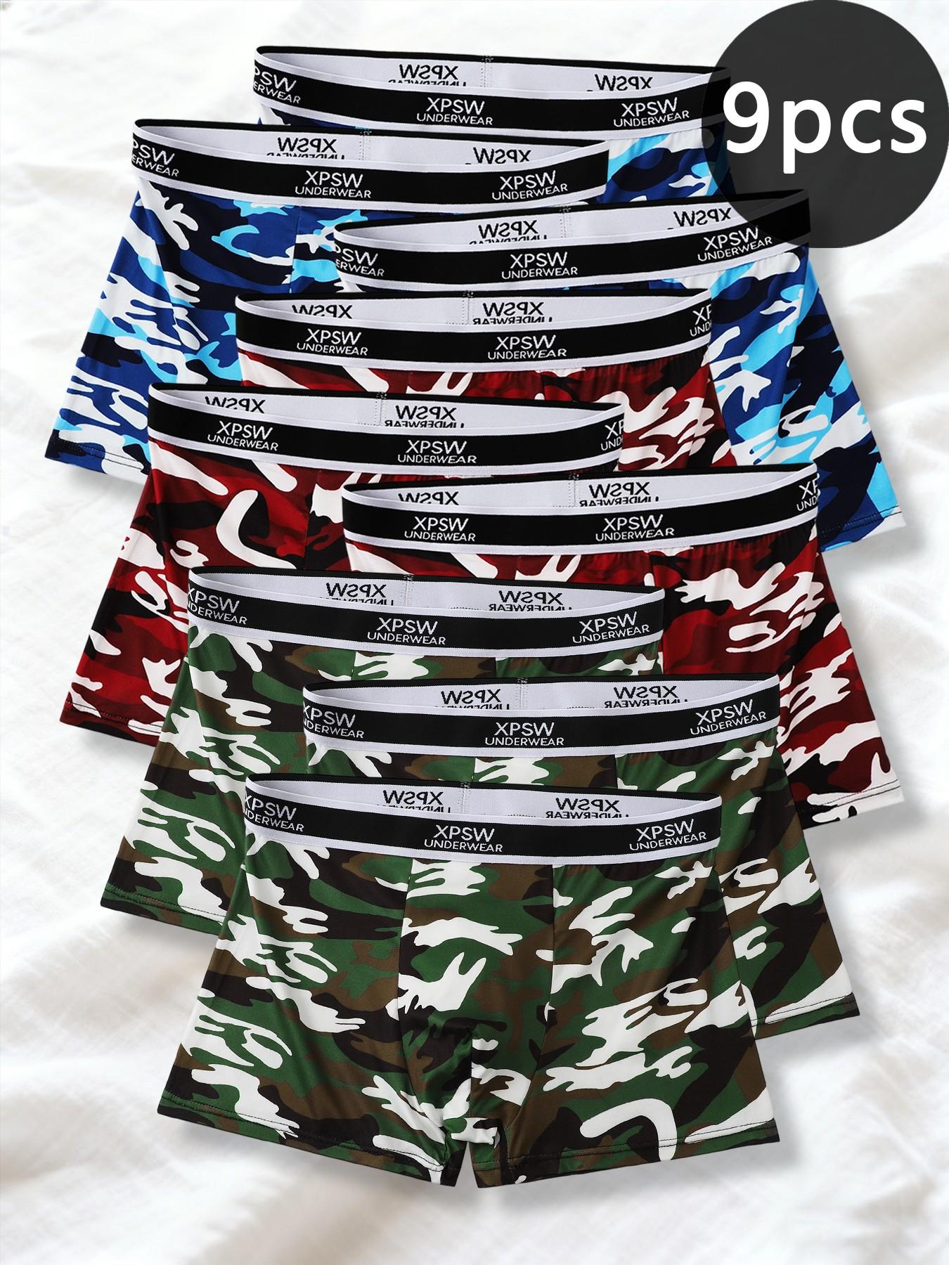 Full of street style! Men's trendy camouflage boxer briefs, durable and resistant to wear without deformation, a must-have for sporty fashion men.