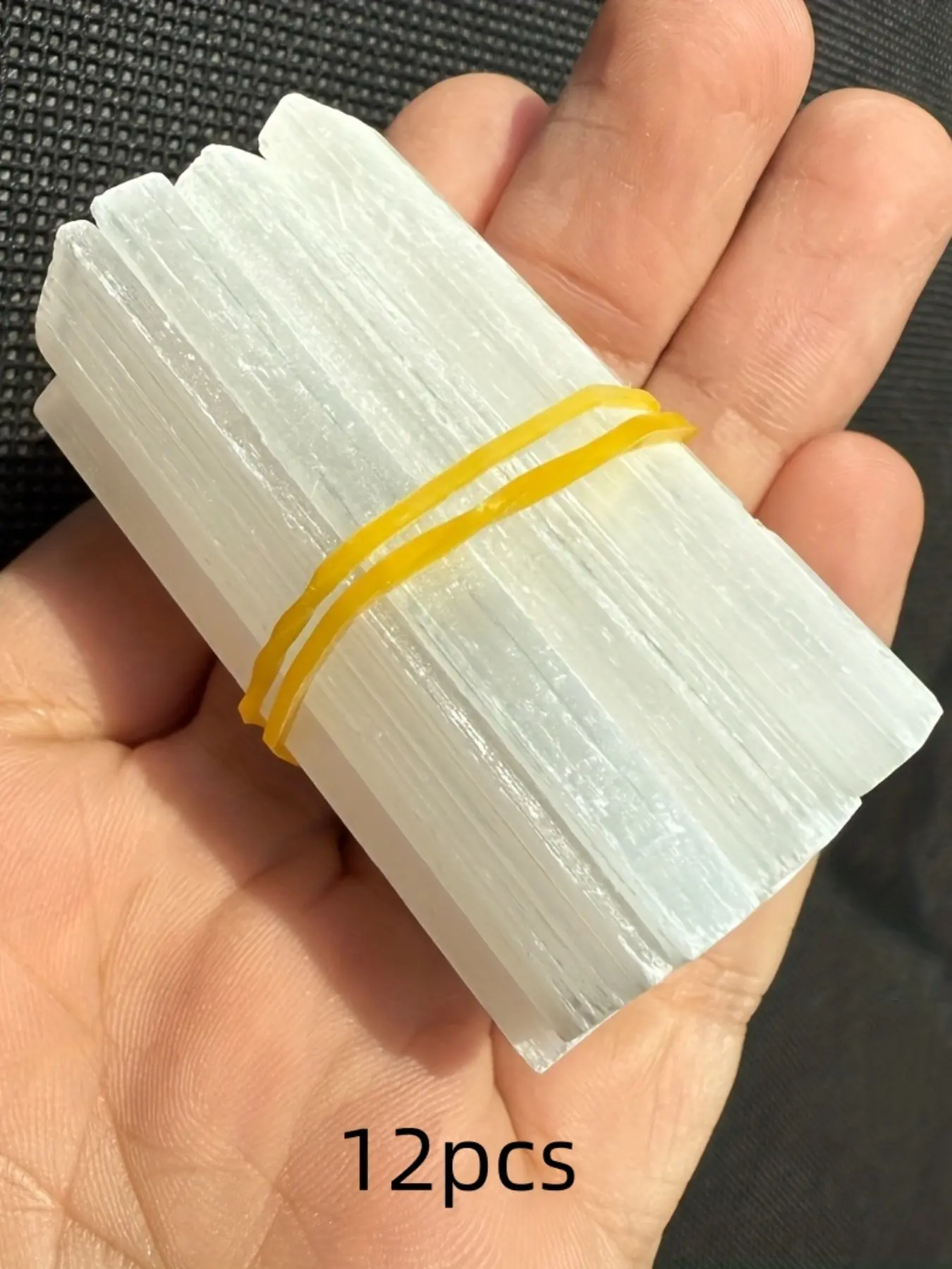 12/24pcs Natural Selenite Gypsum, Selenite Wand, Natural Selenite Sticks, Rough Stone Selenite Stick, Healing Crystals, Energy Stones, Crystal Decor