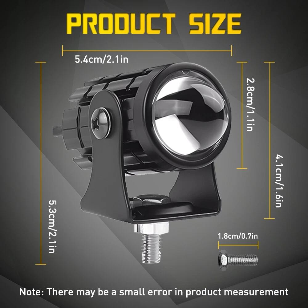 2pcs Motorcycle Headlight Motor Parts Accessories Universal LED Headlamp Projector Lens Dual Spotlight Additional Headlights Led Front Lights