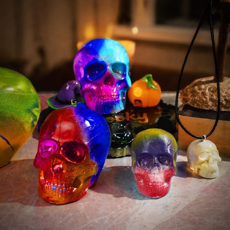 3D Skull Resin Molds, 4 Sizes Set of Skull Silicone Molds for Epoxy Resin, Candle Wax, Soap, Clay, Key Chain Casting, Ideal Halloween Home Decoration and Gifts - LET'S RESIN