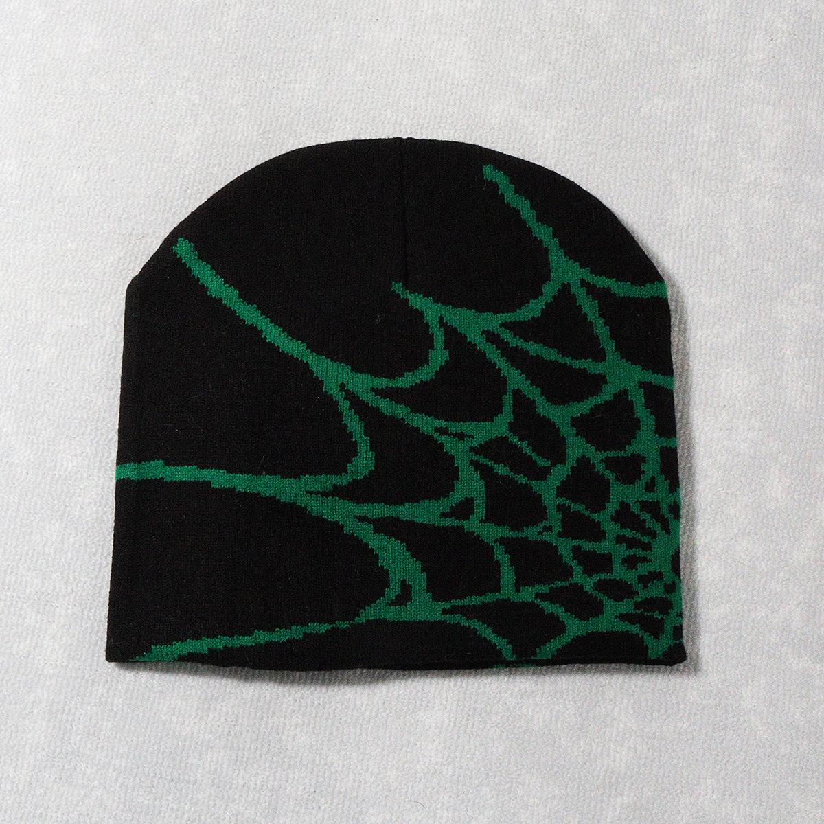 2026 New Spider Web Y2K Jacquard Knitted Beanie, European-American Trend Winter Hat, Sports & Outdoor Accessories for Women, Beanies
