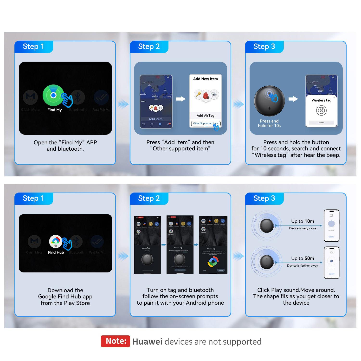 Vehicle GPS Tracker, iOS & Android Dual System Bluetooth-compatible Finder, Mini Hidden Car Tracker Compatible with Apple Find My & Google Find Hub, Wireless Positioning Tracker