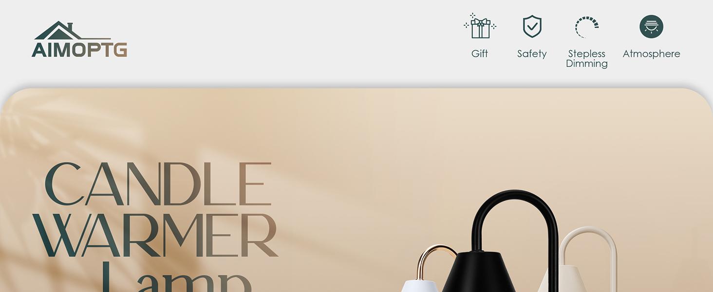 Candle Warmer Lamp,Electric Candle Warmer with Dimmable Light,Scented Wax Melter,No Smoke,Compatible with Various Jar,with 2 Light Bulbs,Home Decor Gifts-Black Decorative Fragrance Ornaments Milk Coffe