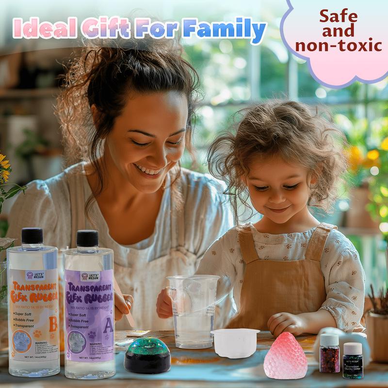 Transparent Gel for Taba Squishy, 28oz Super Soft Flex Rubber for Squishy Maker, DIY Decompression Gift for Cat Paw, Hamster, Artificial Strawberry and Chick Squishy - LET'S RESIN