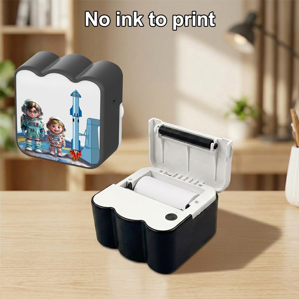 Portable Mini Label Printer for Home and Office, Wireless Bluetooth-compatible Inkless Photo Printing, Ideal Gift for Students and Kids