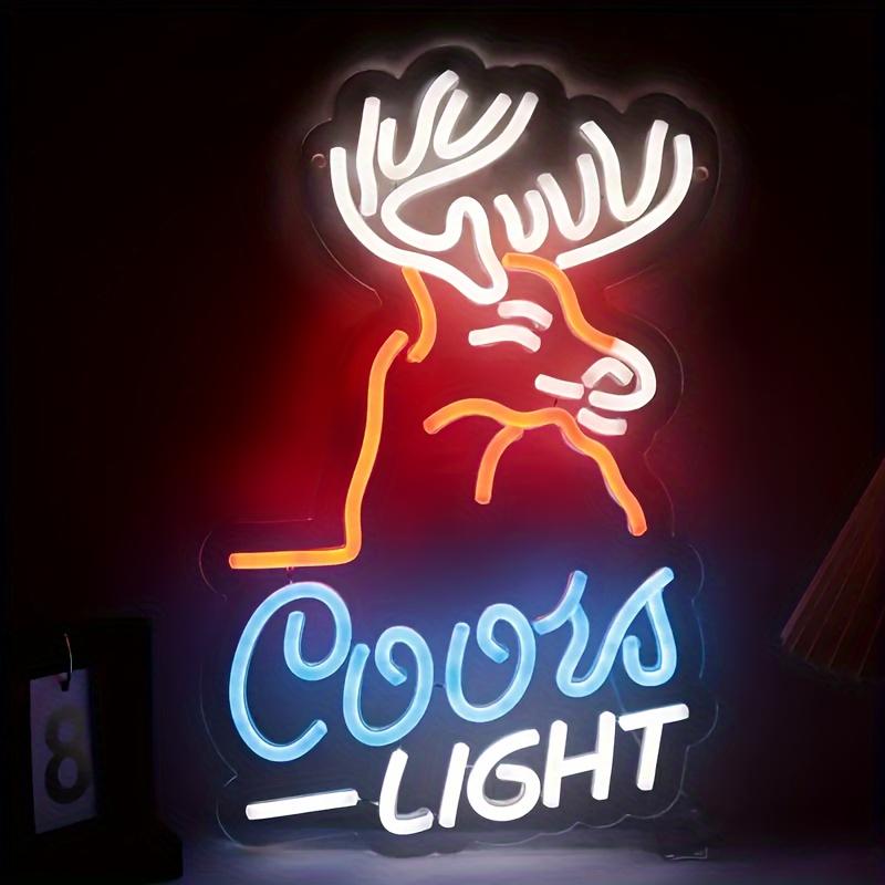 ROSNEK Deer Head Crs Light Neon Signs for Wall Decor Neon Lights for Bedroom Led Signs Suitable for Man Cave Bar Pub Birthday Party Christmas Gift