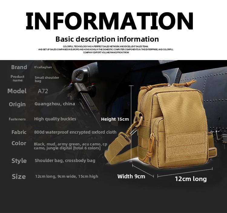 Outdoor Sports Portable Shoulder Small Hanging Bag Casual Military Fan Tactical Fanny Bag Cycling Hiking Messenger Bag