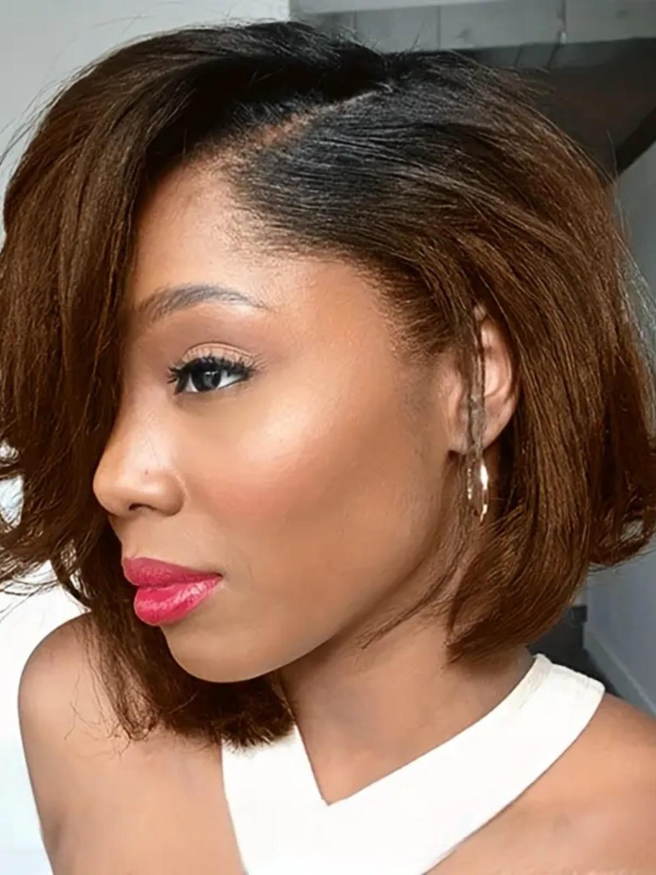13X4 Lace Front Wig 100% Human Hair Pixie Cut Pre Plucked 8in Straight Bob Amazon.com : SHUNHUIXC Pixie Cut Wig Human Hair 13x4 Lace  main image 2