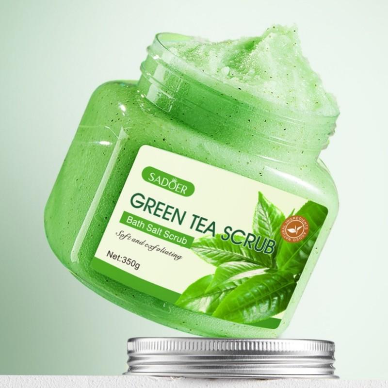 350g Sadoer Tea Body Scrub, Cleanses Skin, Removes Dead Cells, Softens and Smooths, Bath Essentials, Exfoliating Soap