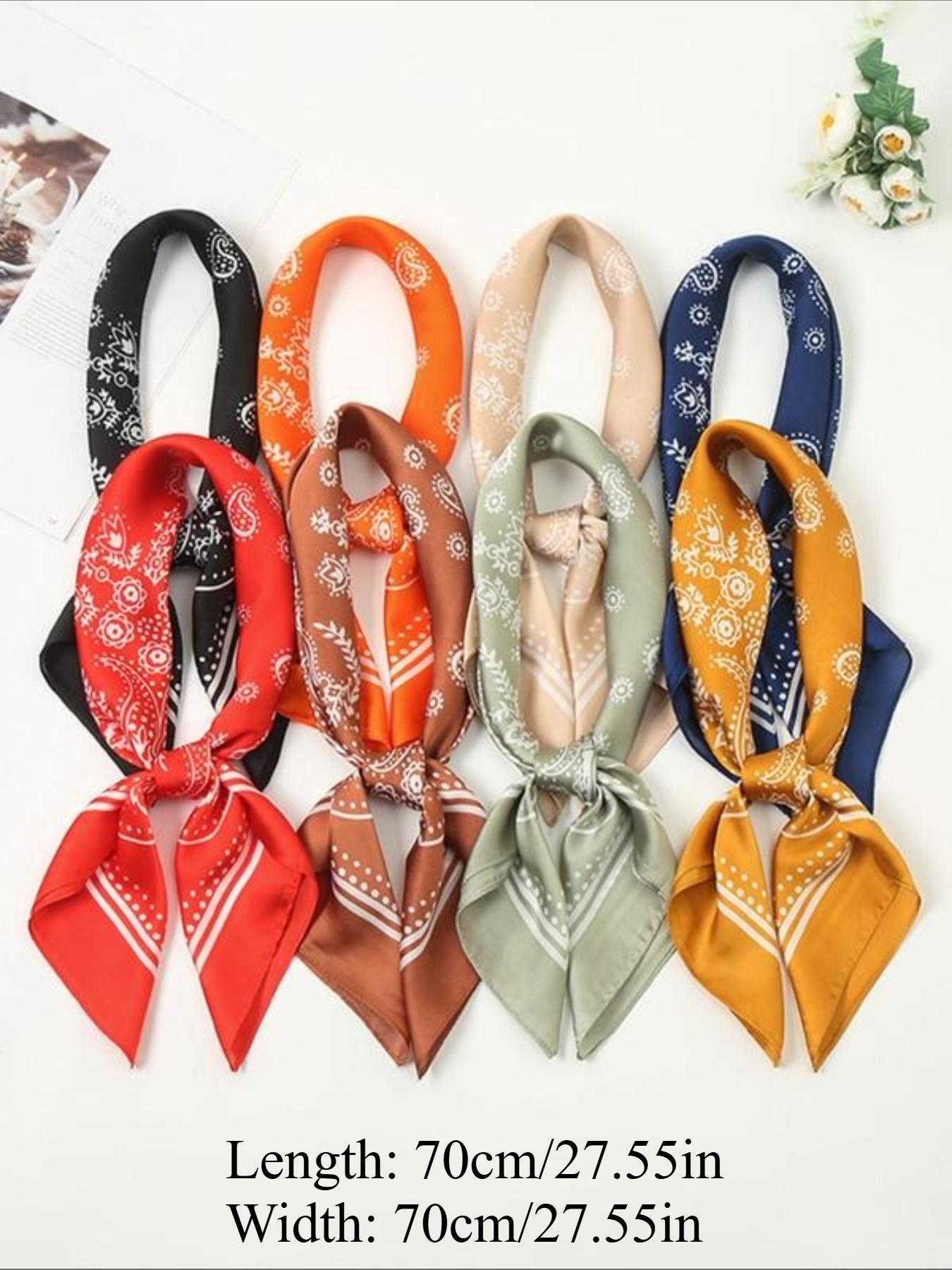 Unisex's Paisley Print Kerchief, Boho Style Colorful Bandana for Women & Men, Fashion Accessories for Daily Wear