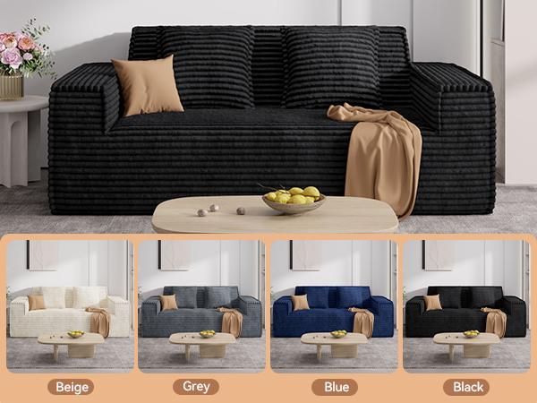 75'' Cloud Loveseat Sofa, No Assembly Required Comfy Deep Seat Couches 1 pcs for Living Room, Bedroom, Apartment