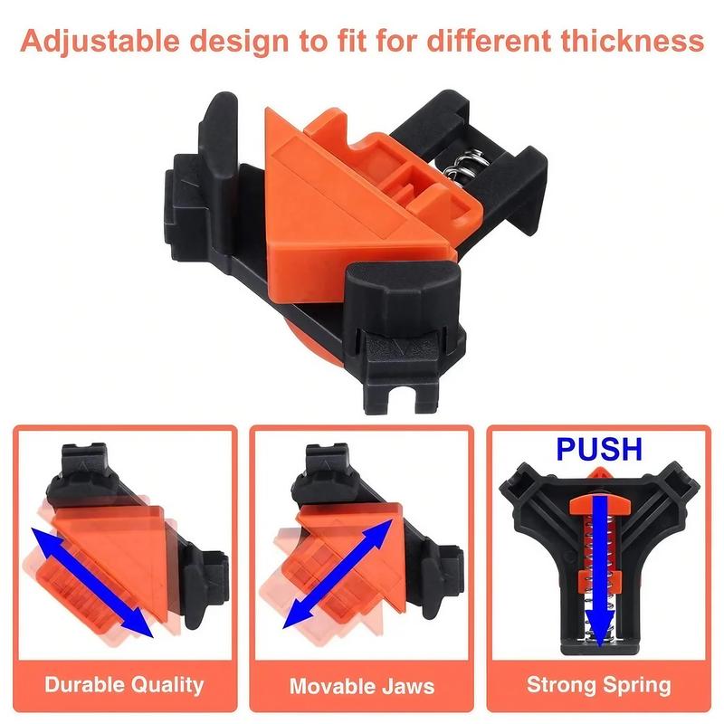 Woodworking Right Angle Clamp, Right Angle Clamp, Fixing Right Angle Tools, Suitable for Making Picture Frames, Fish Aquariums, Cabinets, Hardware