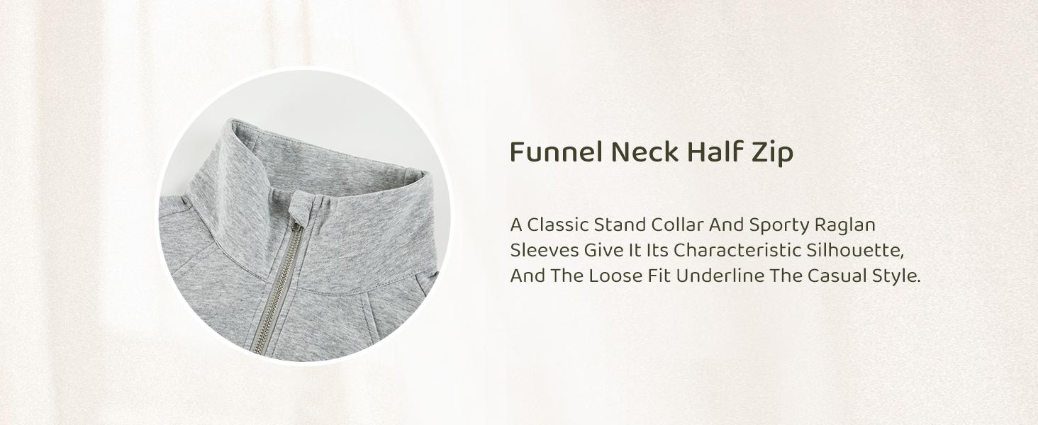 Fisoew Womens Sweatshirts Half Zipper Crop Pullover Funnel Neck Fleece Lined Zip Up Long Sleeve Tops Thumb Hole