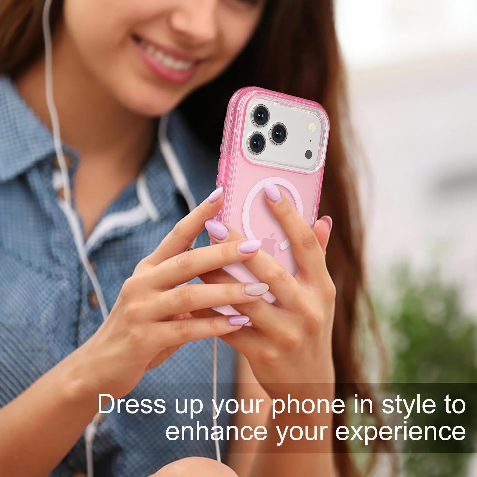 Chic Aesthetic Magnetic Clear Phone Case for iPhone 17 16 15 14 13 Series - 3-in-1 Dual Layer Heavy Duty Motif with Advanced Shockproof Protection and Secure Alignment, Premium Everyday Cover, Perfect for Daily Work, Outdoor Travel & Lifestyle Styling