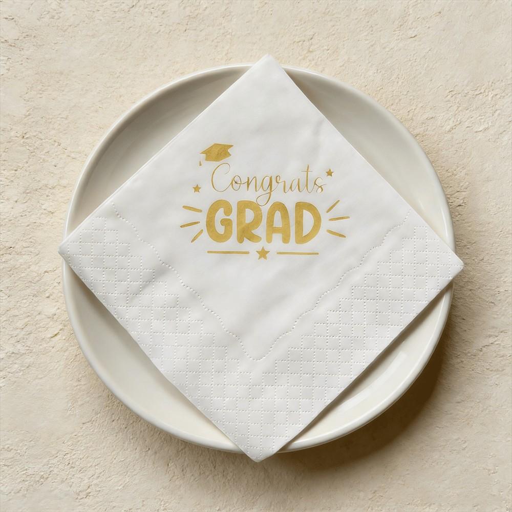 50pcs/pack Congrats Grad Napkins, Graduation Party Table Decor, Class of 2026 You Did It, Graduation Decorative Napkins, Party Supplies