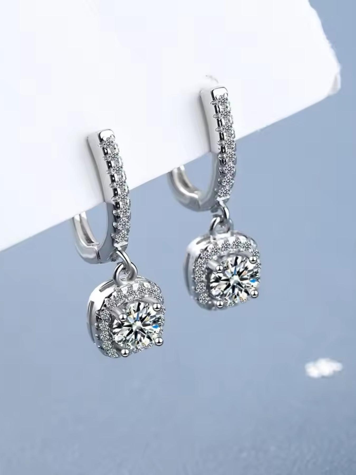 Elegant Fashion Luxe Square Zircon Earrings, Women's Stylish Accessories, Classic Full Diamond Earrings, Perfect Gift for Birthday, Mother's Day, Valentine's Day