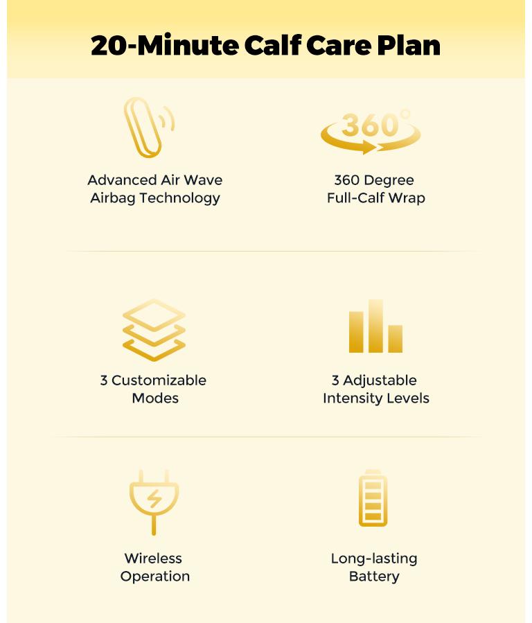 CINCOM Wireless and Portable Leg Massager with Calf Airbags, Customizable Modes, and Intensity Levels for Ultimate Relaxation – Perfect Gift for Friends and Family