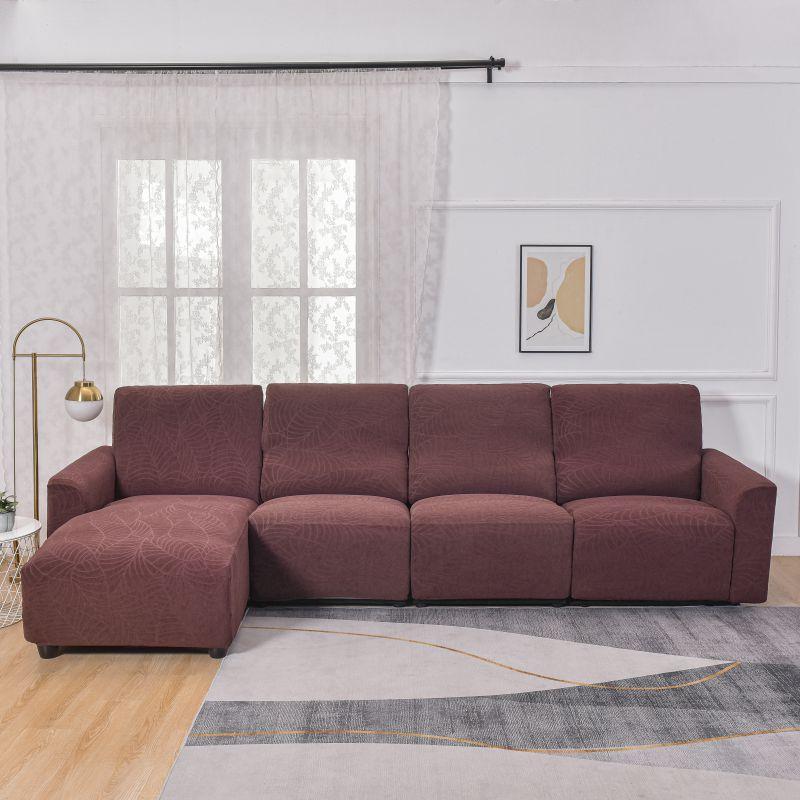 L-Shaped Leaf Pattern Sofa Cover Set, Includes Backrest Seat Armrests, Soft Comfortable Universal Fit, Stylish Bedroom Decor, Sofa Couch Covers