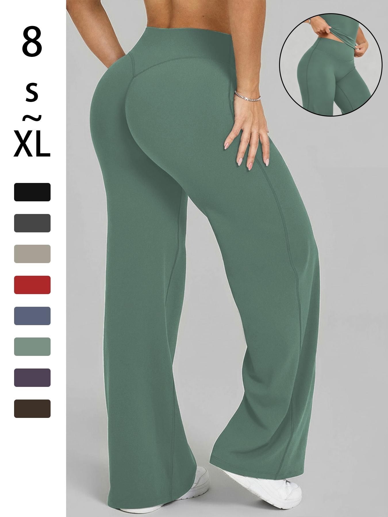 Women's High Waist Elastic Straight Leg Pants, Casual Soft Sporty Yoga Pants, Running Pants, Loose Fit Fashionable Fall Winter Daily Wear