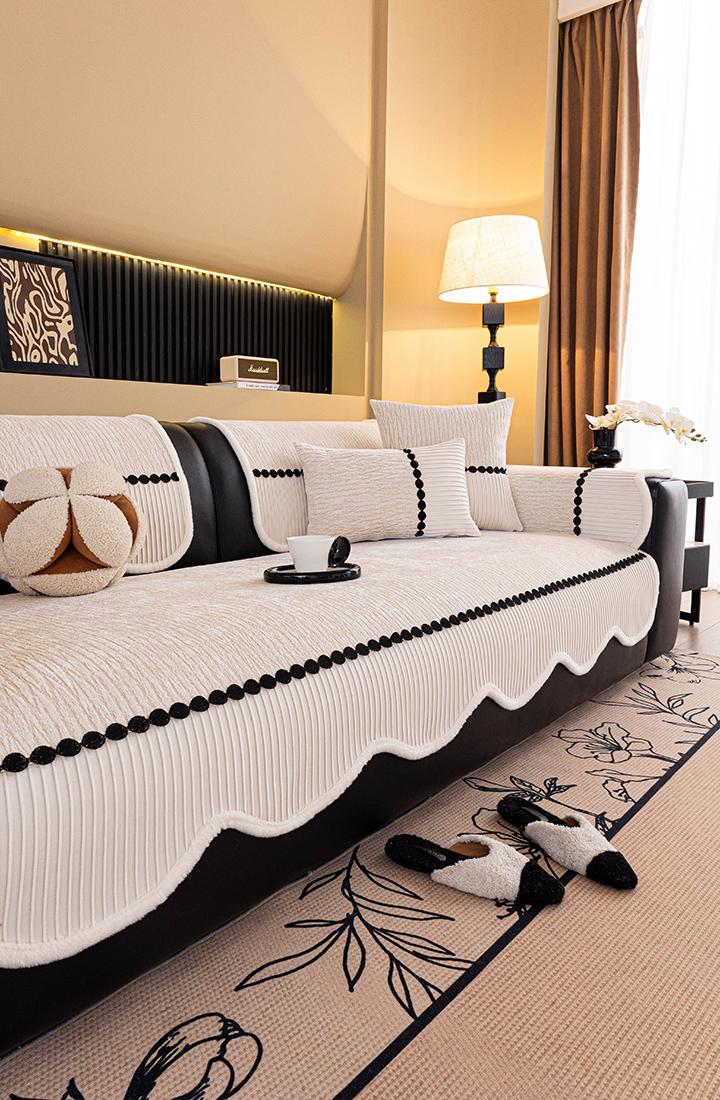 Luxury Dustproof Sofa Cover Set, 1 Count Non-Slip Cushion, Suitable for decorating living rooms, offices, and bedrooms, including armrest covers and backrest covers, All-Season Protection, Fits Single to Four Seater Sofas, Sofa Slipcover