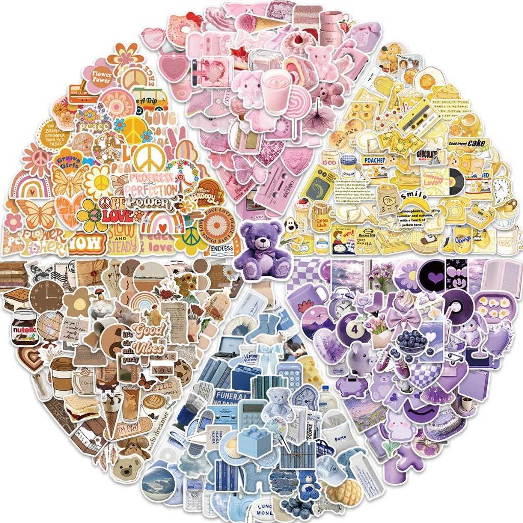 50 stickers pink yellow brown blue purple high-looking INS style spray-painted girl skateboard waterproof suitcase sports DIY laptop car