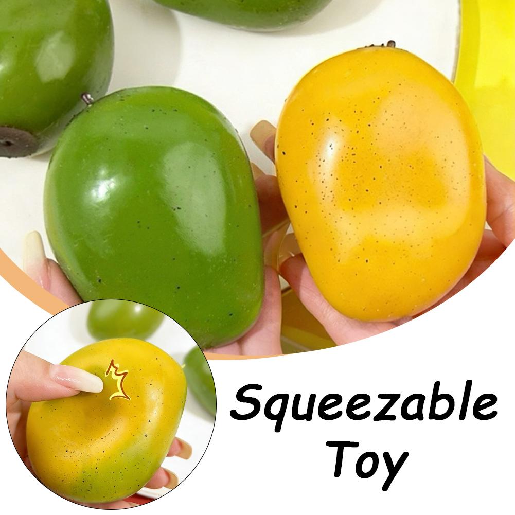 Mango Squishy Slow Rising Crystal Mud Home Decor Party Favors, Strawberry Fruit Squishies Sensory Fidget Toys for Adults & Kids