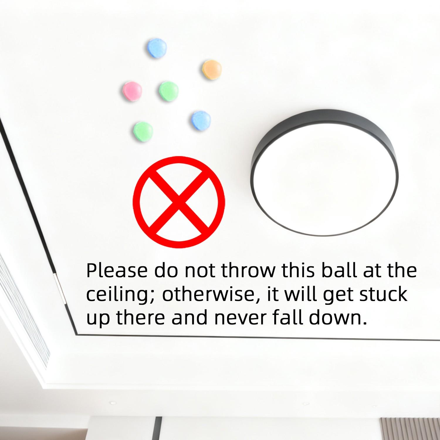 Night Light Ceiling Stuck Target Ball, Interactive Stress Relief Ball, 6 Colors, Fun Wall Stick Ball, Throwing Toy for Kids
