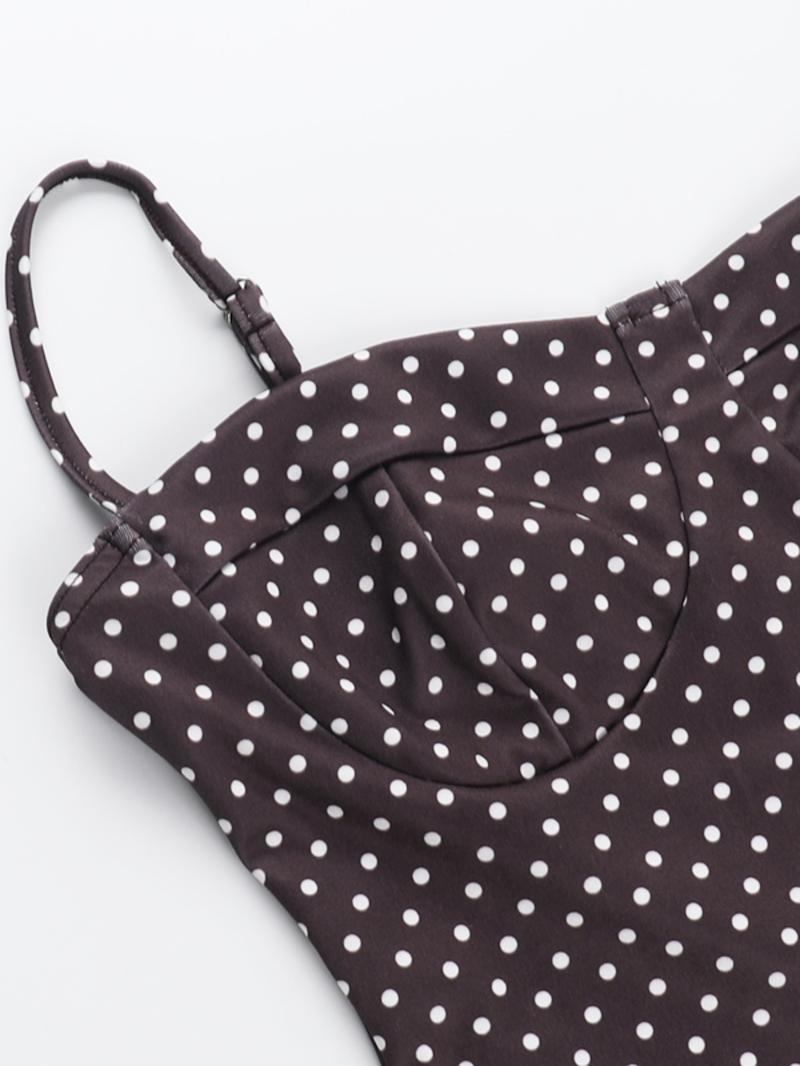 Women's Polka Dot Print Cami Dress, Casual Sleeveless Spaghetti Strap Short Dress for Summer, Ladies Clothes for Beach Holiday, Womenswear, Casual Dresses