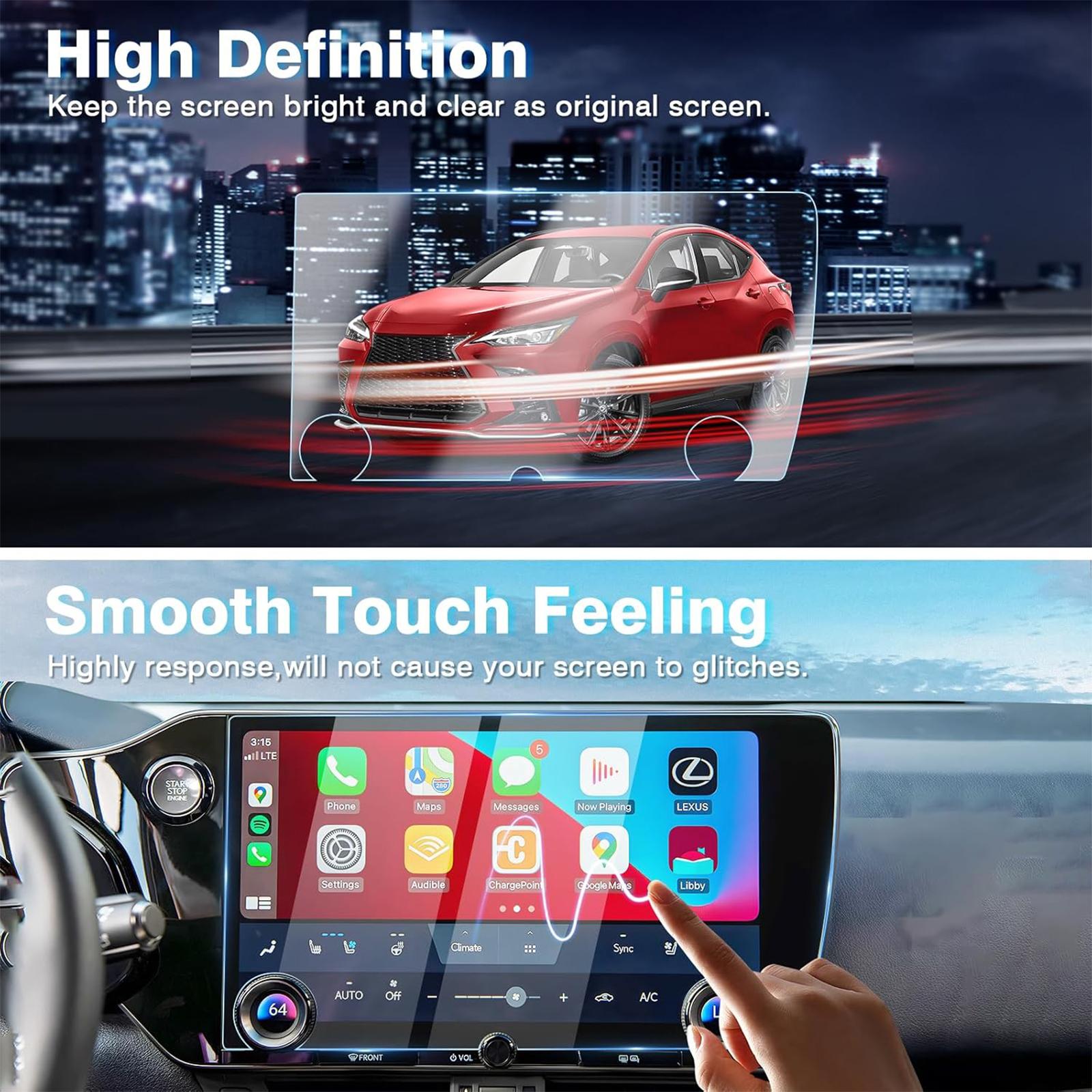 Canvcle 2 Pack 2022-2025 NX Screen Protector for Lexus NX250 NX350 NX350H NX450h+ 14-Inch Tempered Glass Anti-Glare Durable Smooth Protection for Lexus NX Accessories