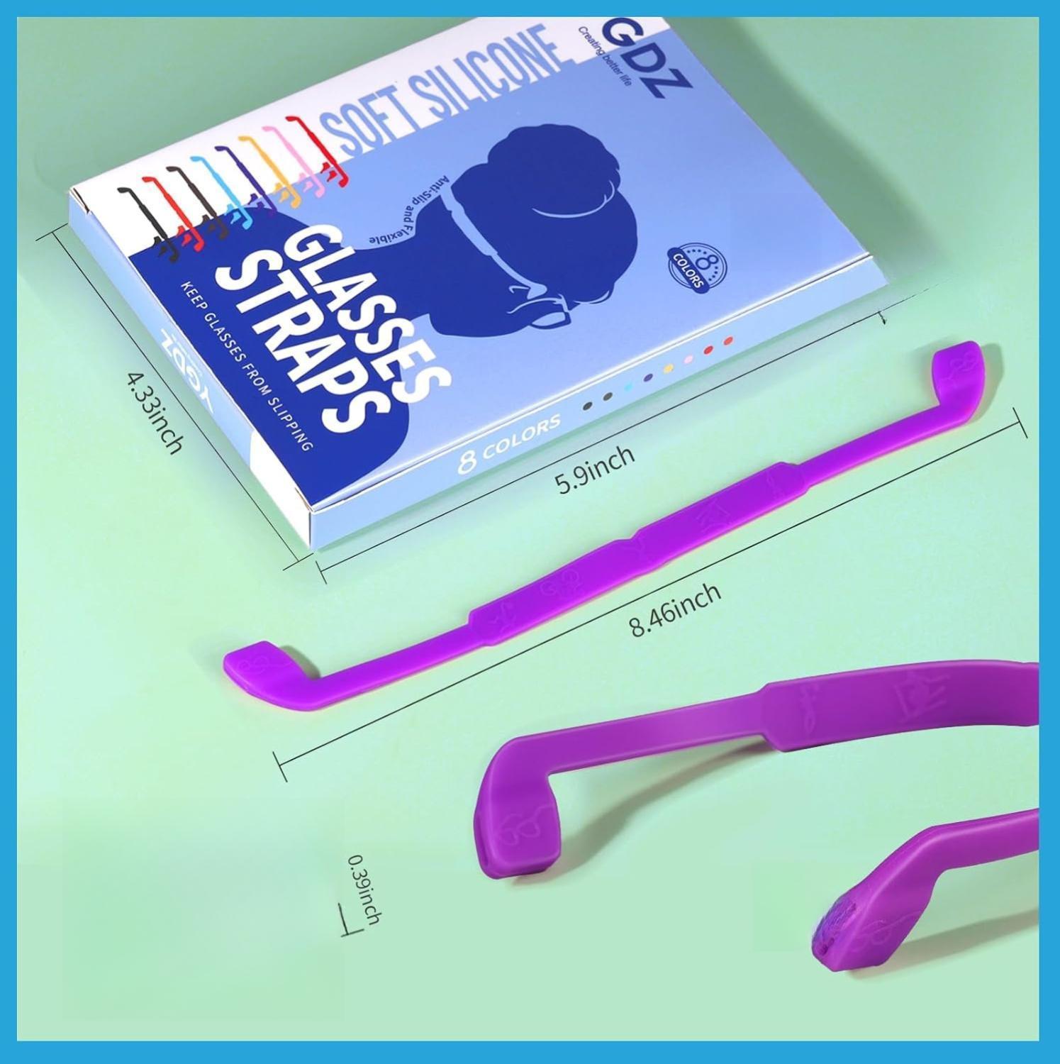 Glasses Strap, 8 Pack Kids Eyeglasses Sunglasses String Strap Glasses Band Holder Eyewear Retainer, Silicone Elastic Sports Toddlers Glasses Strap with Ear Grip Hooks