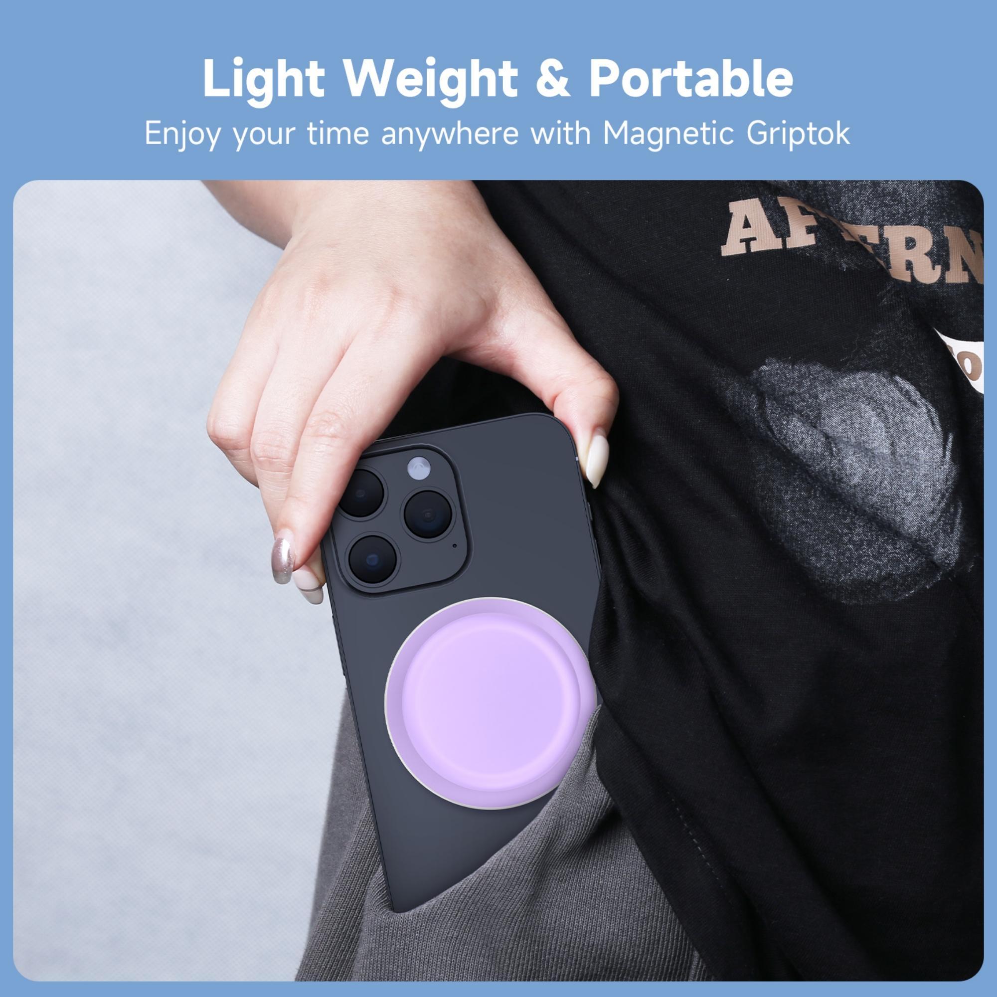 Strong Magnetic Phone Grip, Telescopic Lazy Phone Bracket, Removable Round Silicone Part, Hands-Free Phone Mount for iPhone 17/16/15/14/13/12 Series #GLOBAL PICKS