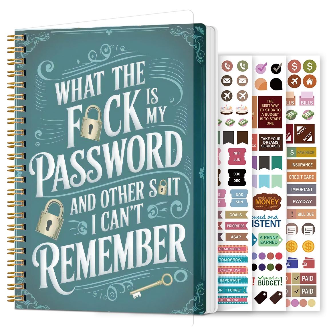 1pc Simple Password Book, Hardcover Spiral Notebook, Hardcover Journal, Minimalist Address Password Manager With Website Password Quick Access Password Storage Perfect For Home Office Internet Computer Logins, Great Holiday Gifts #GLOBAL PICKS