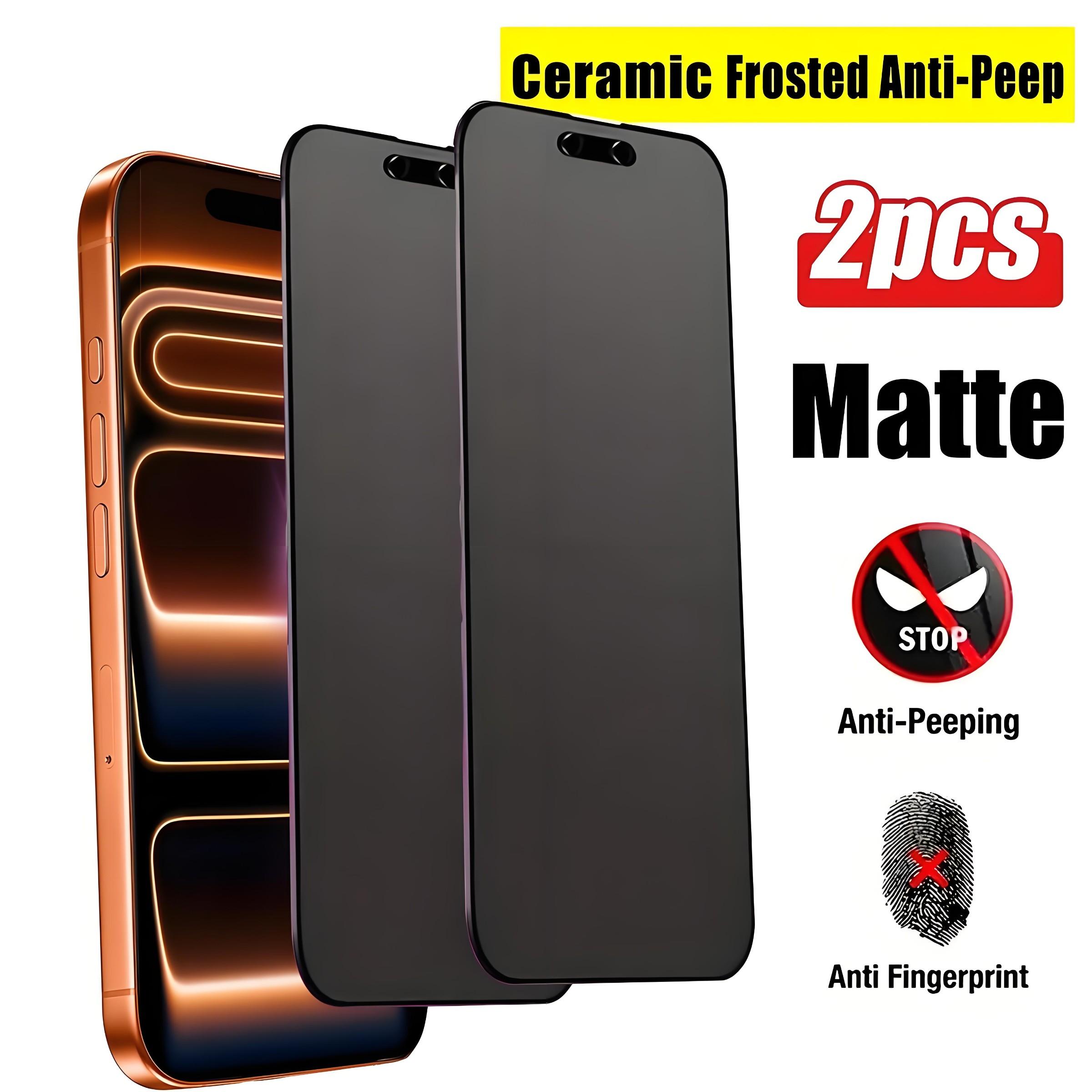 Privacy Matte Ceramic Protective Screen Protector Film, Compatible with iPhone 17 Pro Max/16/15/14/13/12/11, Full Coverage, Anti-Fingerprint, Anti-Glare