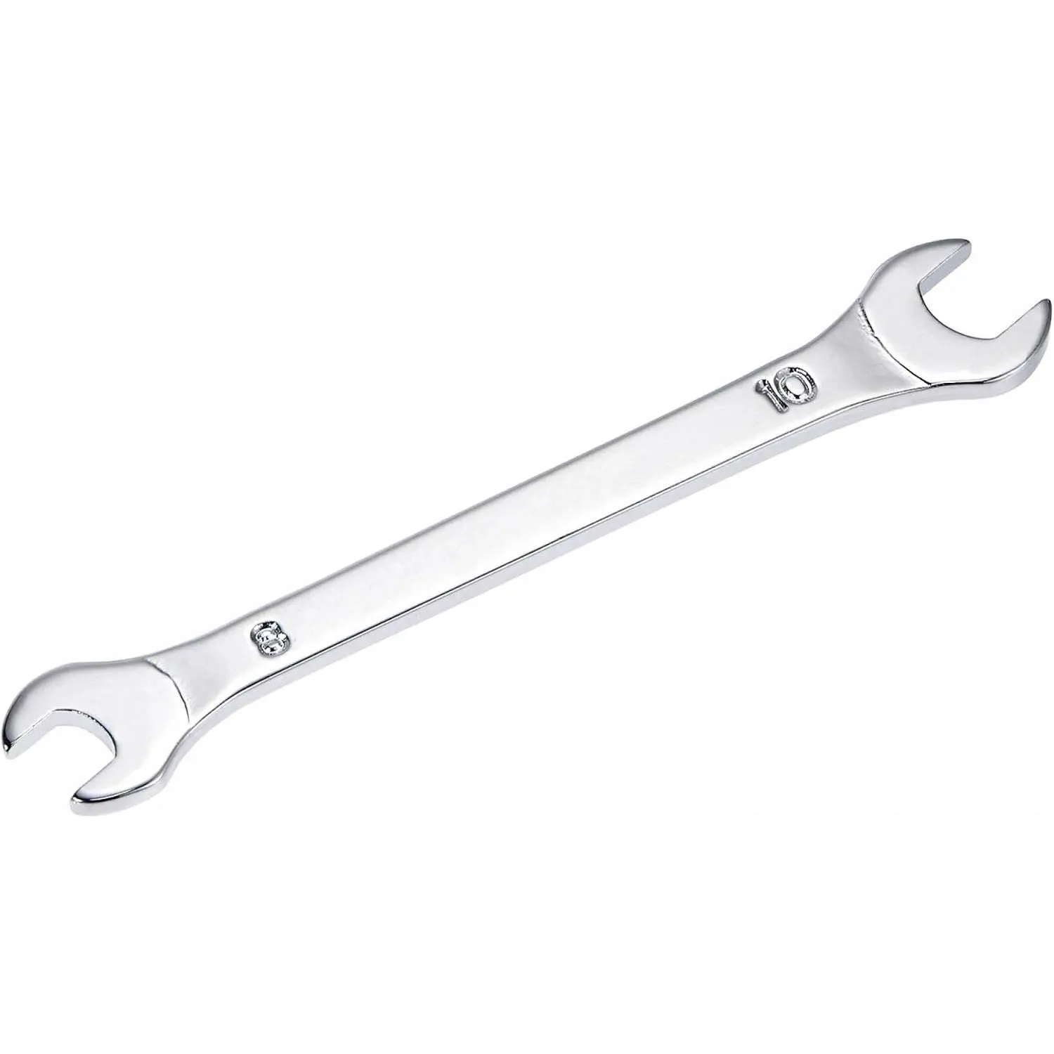 Thin Open End Wrench, 8mm x 10mm Metric Mirror-Chrome Plated High Carbon Steel, for Household Maintenance and General Repairs