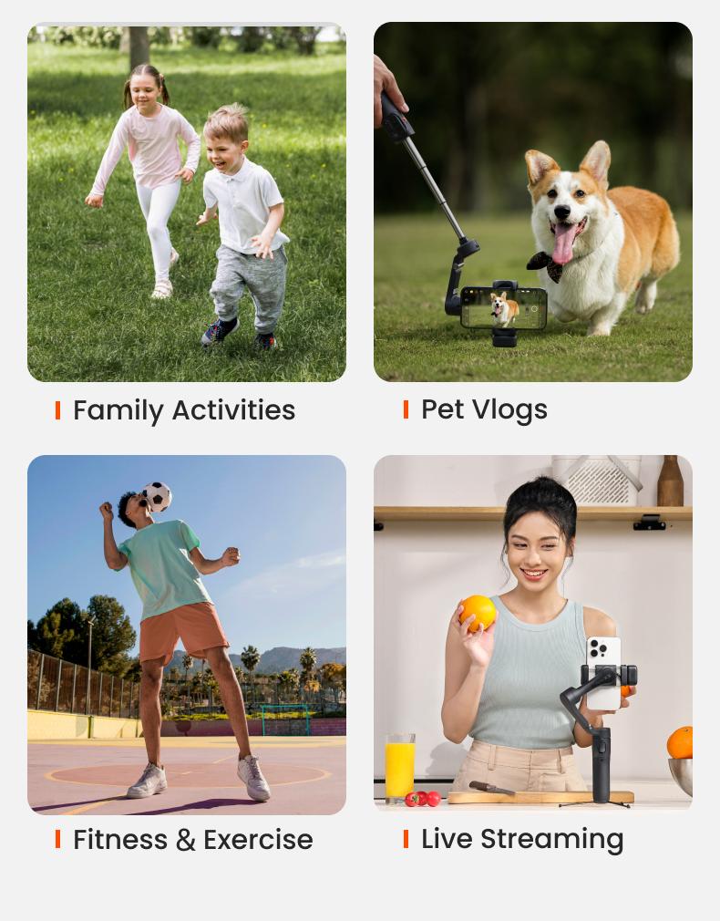 hohem iSteady X3 Gimbal Stabilizer for iPhone, Smartphone Gimbal with Detachable Remote Control, Portable Foldable 3-Axis Phone Gimbal for Android & iPhone 17 series, Built-in Tripod, Built-in Extendable Rod,Vlog Stabilizer