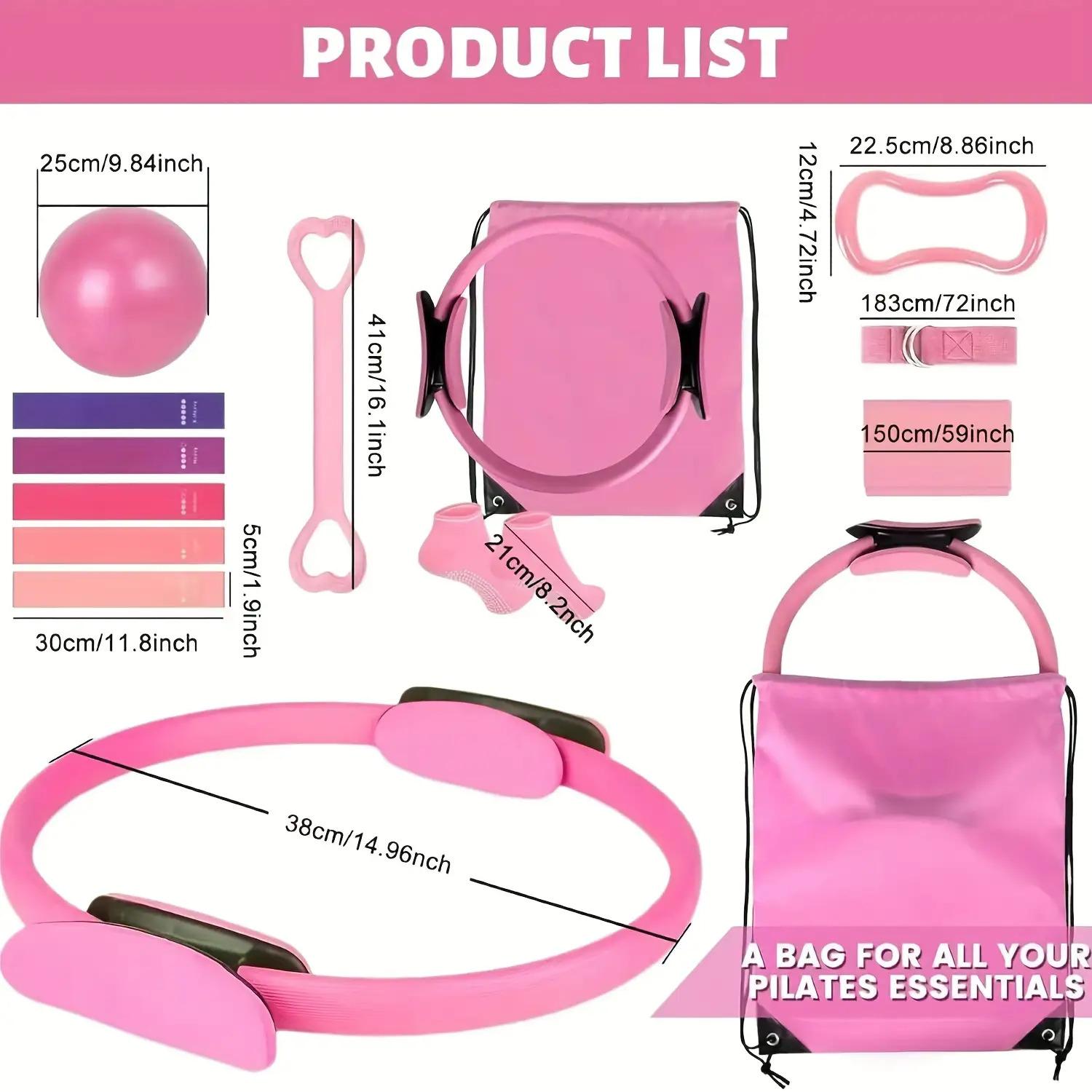 Yoga mat, resistance bands, home gym equipment, workout accessories, yoga gear, fitness kit, toning exercise, flexibility training, all-in-one yoga set