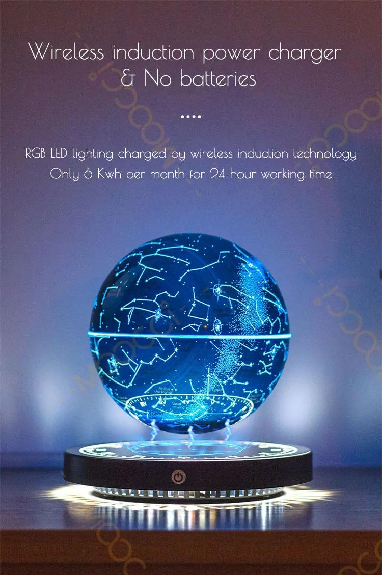 Magnetic Levitation Floating Starry Lamp, Touch Control RGB & 2700K Warm White LED Night Light, Levitating Globe Decor for Bedroom, Desk, Office – Unique Gifts