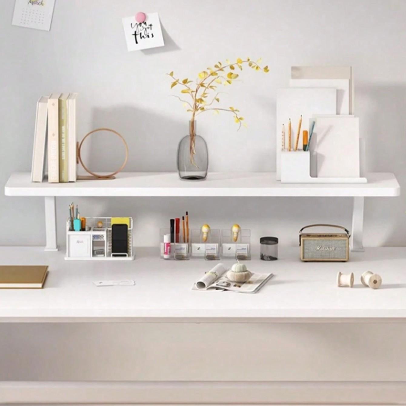 Desktop Storage Rack for Study and Work, Height Adjustable Bookshelf Organizer, Home Office Solution for Students and Writers