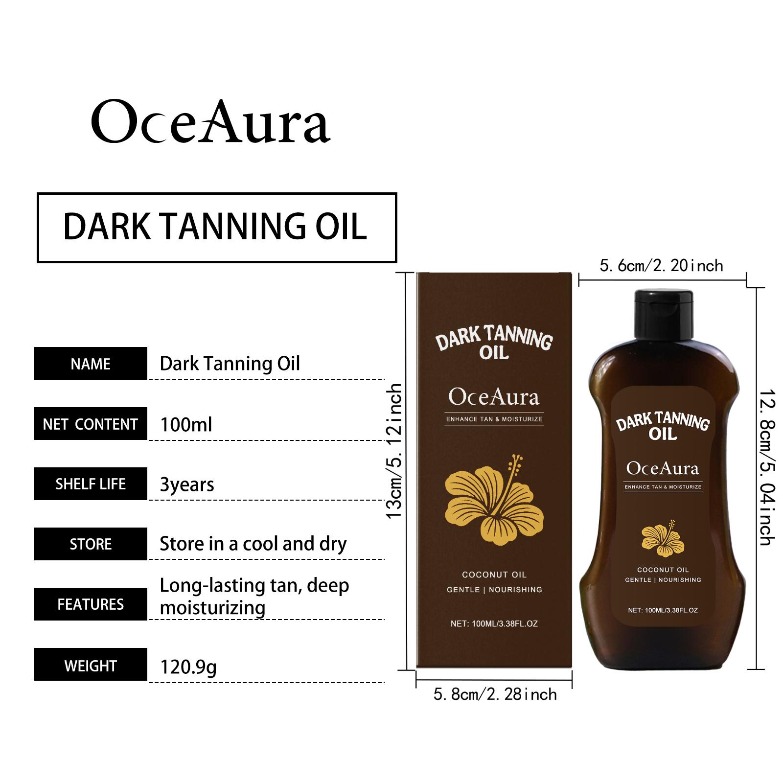 OceAura Body Darkening Oil - Body Care Products for Natural Look, Darkens Tan, Nourishes and Moisturizes Skin