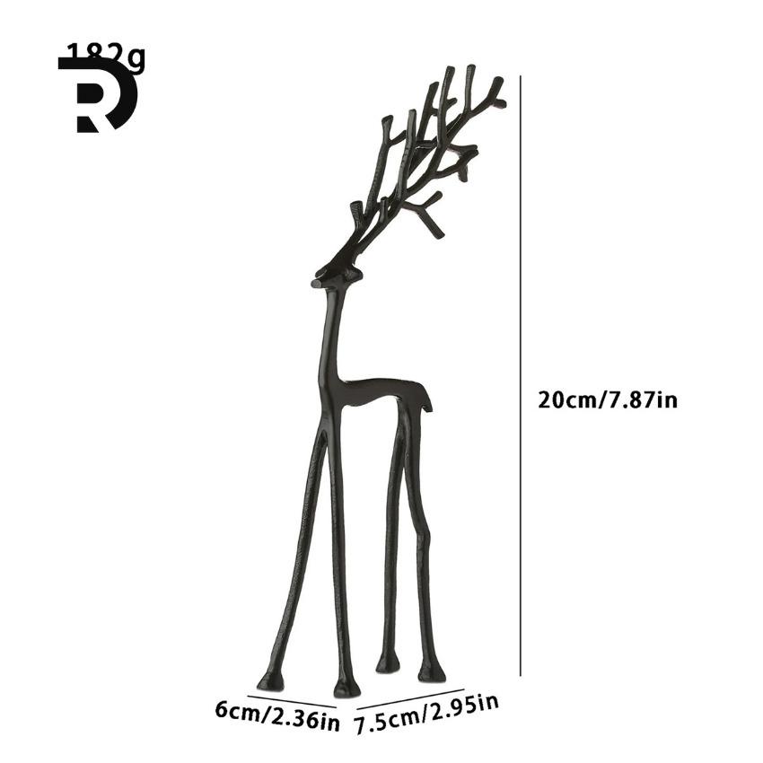 Elegant and Slender Black Elk Statue, A Popular Choice for Christmas Decoration in 2026, with A Modern Minimalist Design and Decorative Art Style. The Sturdy Base Ensures Stable Placement and Is Suitable for Home, Office, Home Garden and Other Scenes