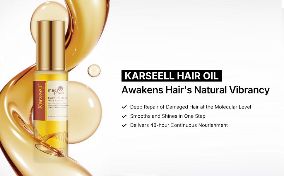 Karseell Moroccan Argan Oil for Hair Healing Cold Pressed Weightless Argan Oil Hair Serum for Dry Damaged Hair 50ml Haircare Repair Scent