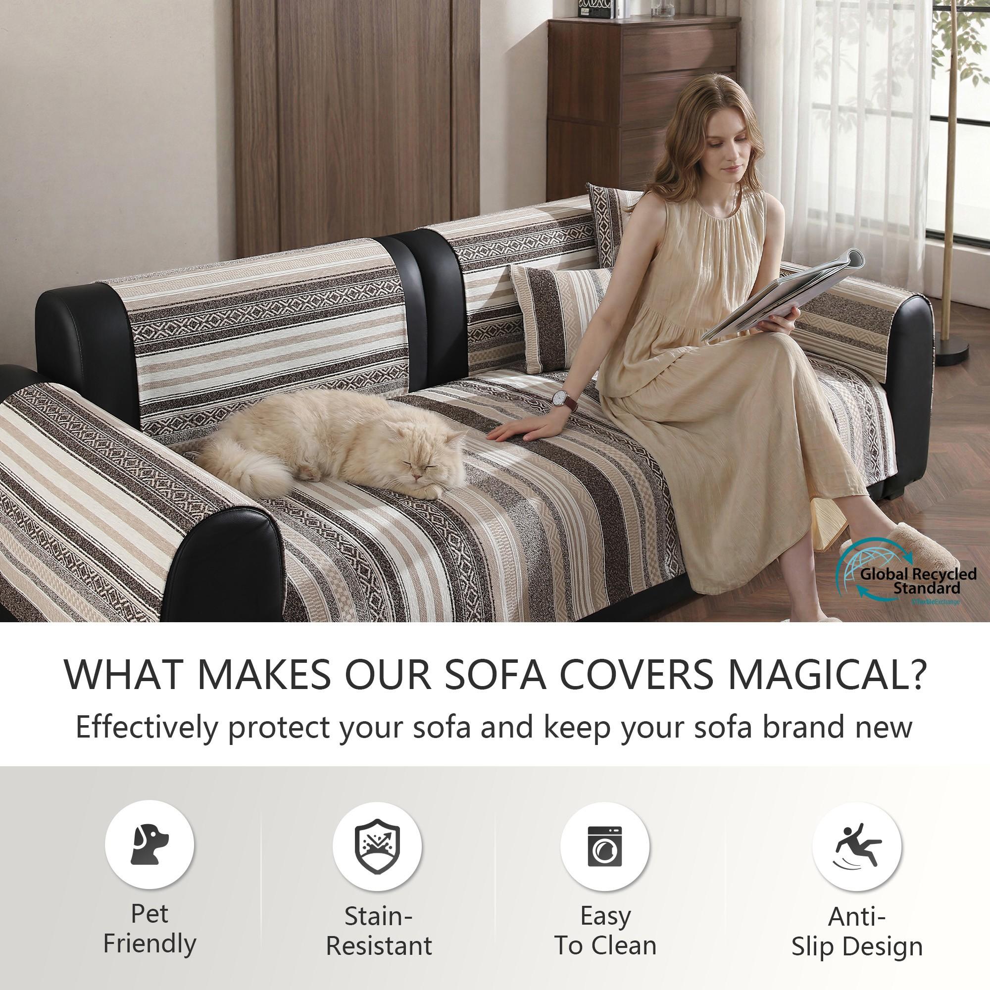 1pc Universal Sofa Pad, Reusable Casual Style, Fits 1-4 Seater Sofas, Non-Slip, Pet-Friendly, Suitable for All Rooms