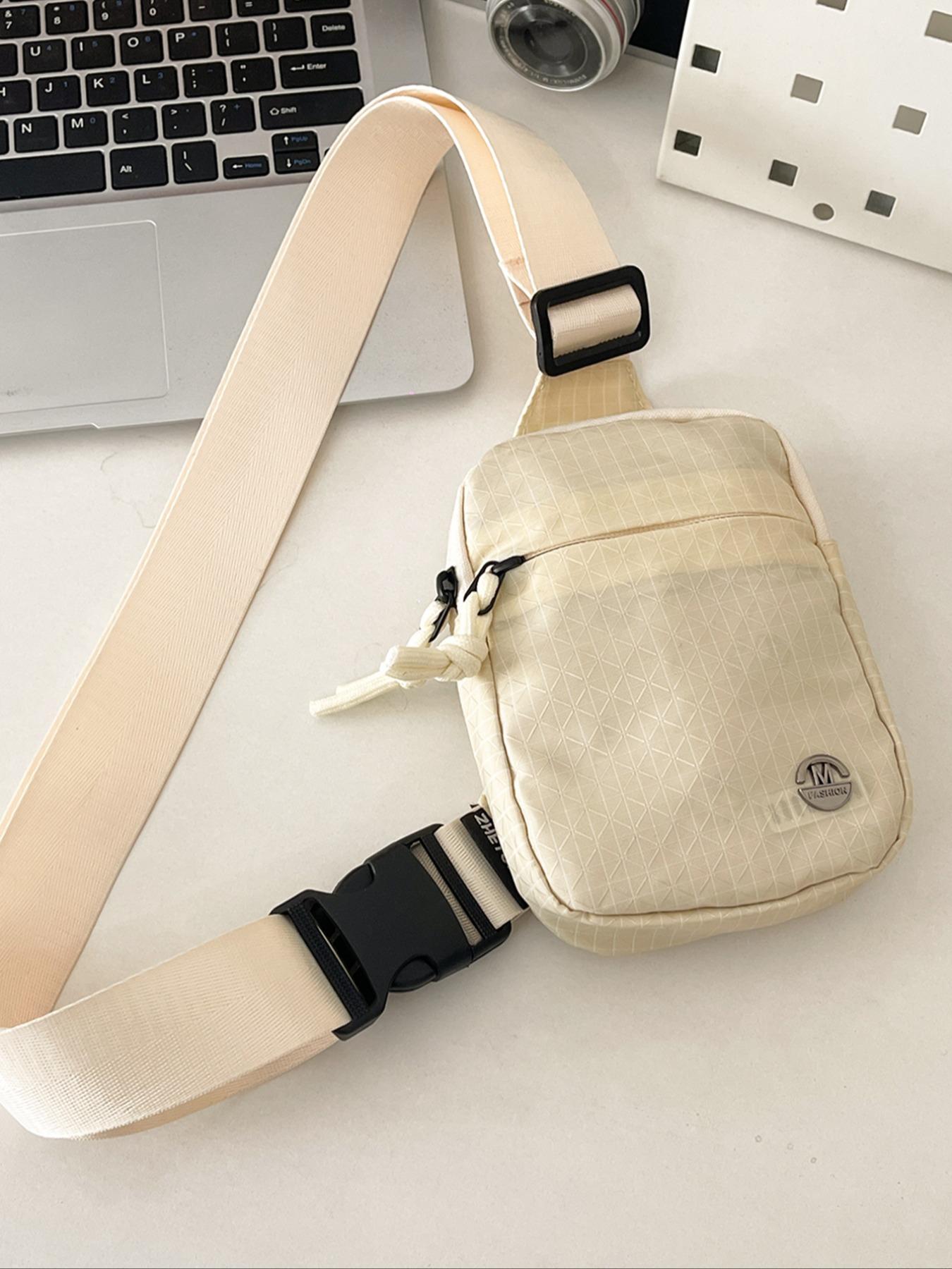 New Trendy Fashion Unique Design High-End Texture All-Season Outdoor Commute Versatile Travel Personality Casual Plaid Small Bag, Lightweight Unisex Multifunctional Shoulder Crossbody Bag