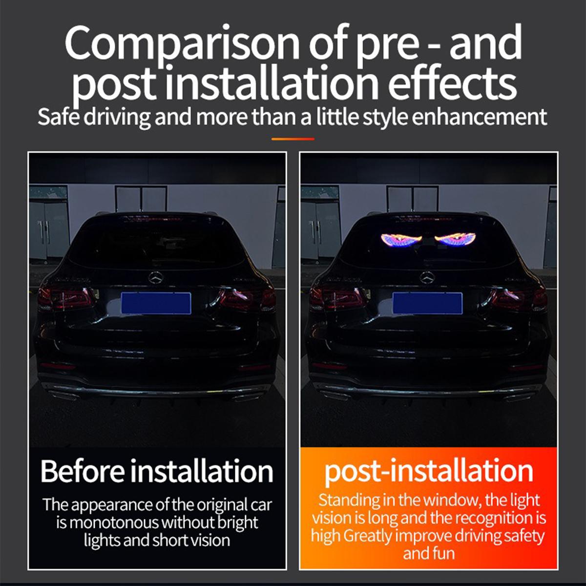 Controlled LED Matrix Panel, RGB Pixel Light for Wall Room Car Decor,  Waterproof Demon Eye Style Accent Light, Halloween Party Gaming Setup, Universal Fit