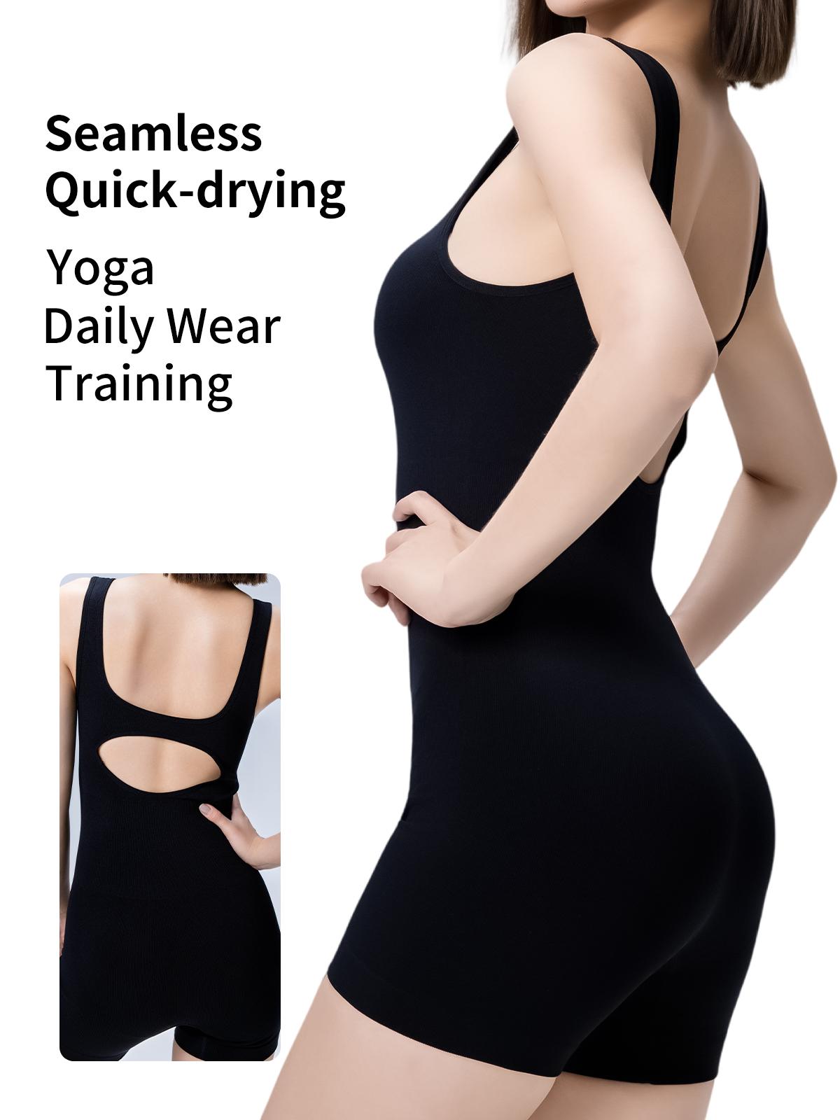 SUOVADUN LTY003 Athletic Romper for Women Workout Tank Top Bodysuit One Piece Buttery Soft Jumpsuit Scrunch Shorts Yoga Gym Outfit Stylish Activewear