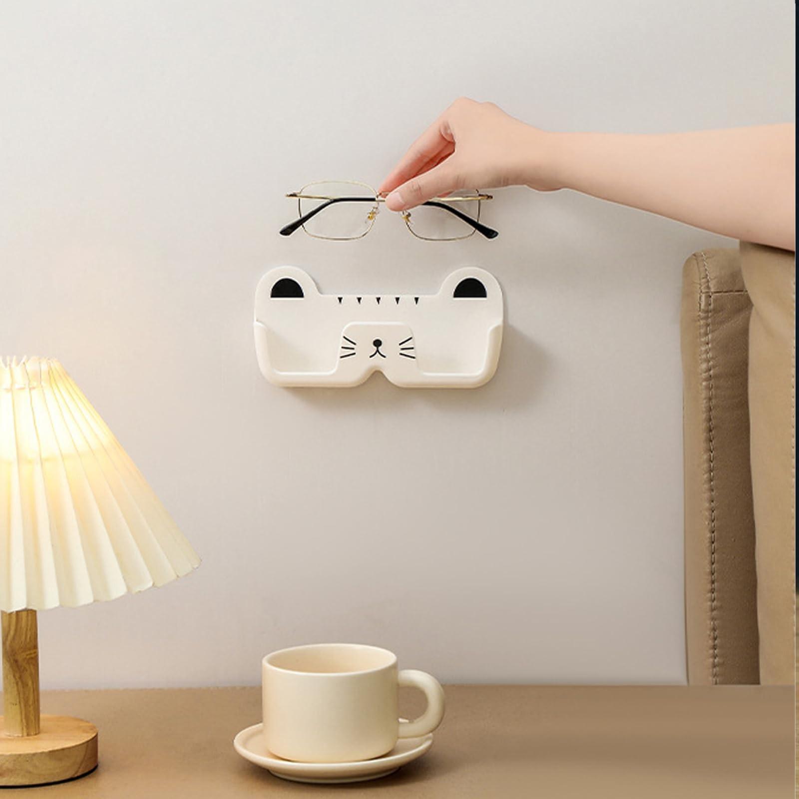 Cat-Shaped Sunglasses Holder, Wall-Mounted Eyeglass Rack, 2-Piece Set, Ideal for Entryway, Living Room, Bedroom, Bathroom