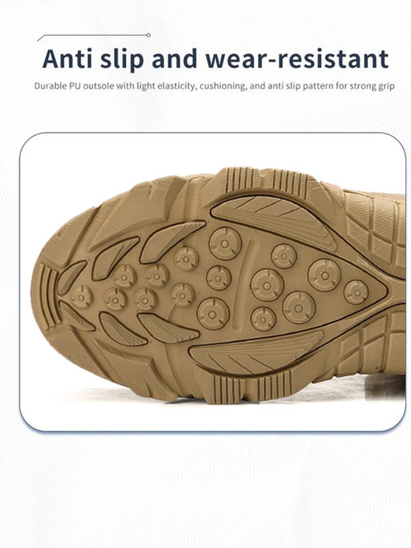 Men's Letter Pattern Steel Toe Boots, Casual Breathable Comfortable Non-slip Work Boots, Fashionable Safety Industrial & Construction Boots, Boy