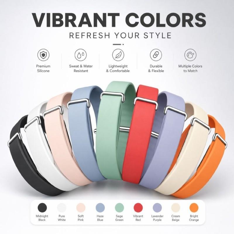 Adjustable Silicone Loop Strap Compatible with Google Fitbit Air, Sweat Resistant Breathable Sport Replacement Band, Lightweight Durable Fitness Wristband for High Intensity Workout, Color Options, Wearable Accessories